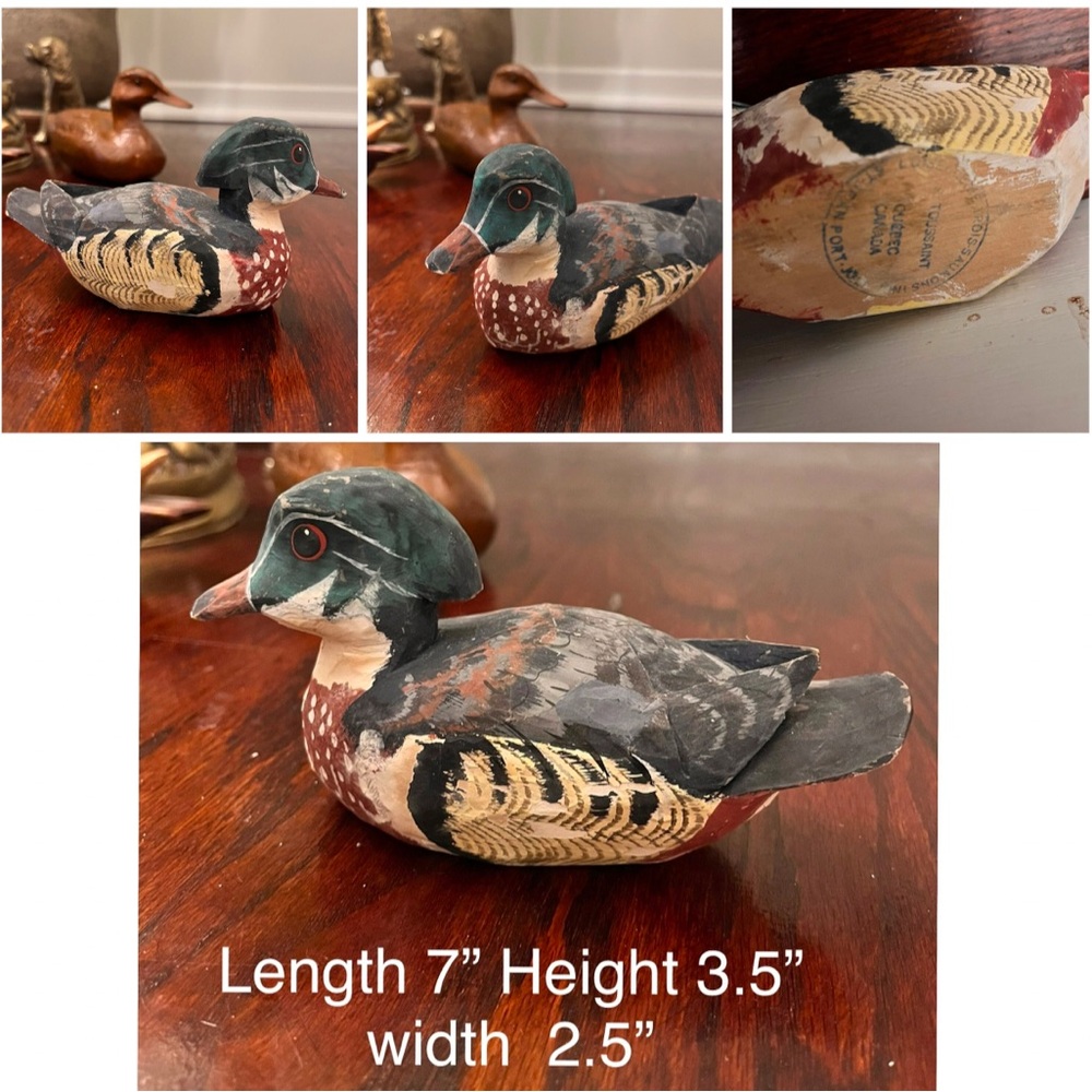 Handcrafted Wooden Duck Figurine - Multicolor
